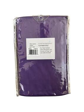 Curtainworks | Purple Platinum Voile Rod Pocket 59” x 108” Curtains Set Of 3